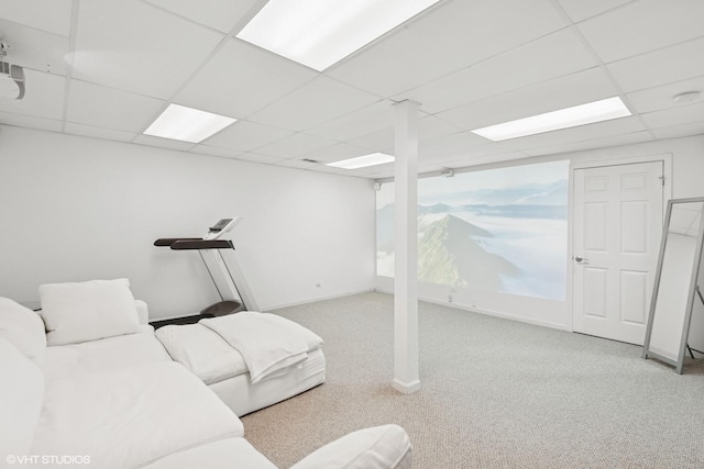 62 Andover Cir, Northbrook, IL 60062 - carpeted living room with a drop ceiling and baseboards