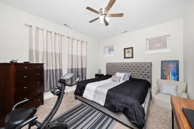 2158 N Natchez Ave Unit 1N, Chicago, IL 60707 - carpeted bedroom with visible vents, baseboards, and a ceiling fan