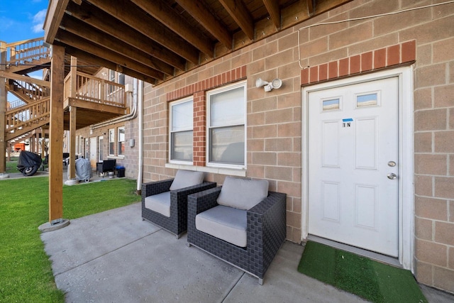 2158 N Natchez Ave Unit 1N, Chicago, IL 60707 - view of patio with a wooden deck and stairs