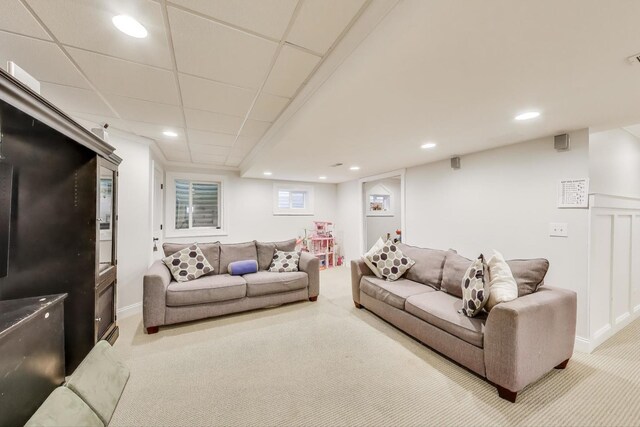 3511 Stackinghay Dr, Naperville, IL 60564 - living room featuring carpet flooring, recessed lighting, and baseboards