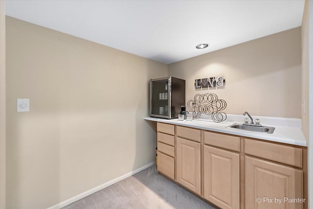 1840 Nashville Ln, Crystal Lake, IL 60014 - bar area with a sink, light colored carpet, and baseboards