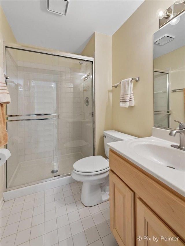 1840 Nashville Ln, Crystal Lake, IL 60014 - bathroom with tile patterned flooring, toilet, vanity, and a shower stall