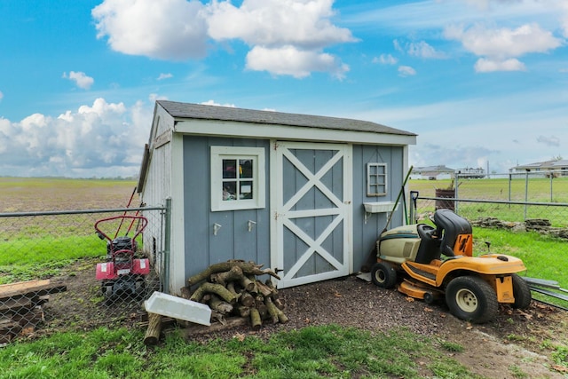 view of shed