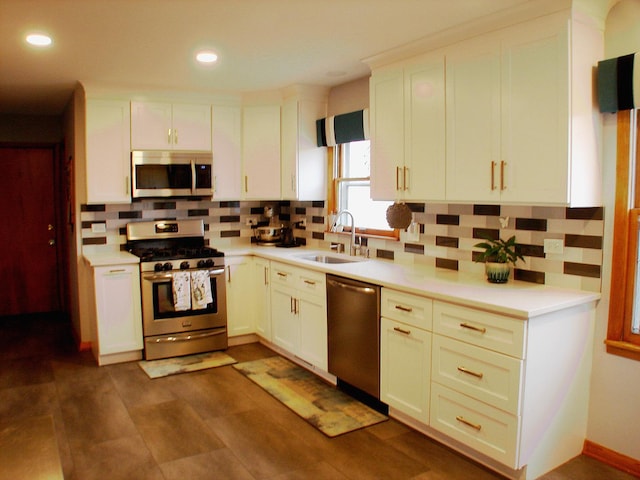 571 Dawn Cir, Grayslake, IL 60030 - kitchen featuring light countertops, tasteful backsplash, appliances with stainless steel finishes, and a sink