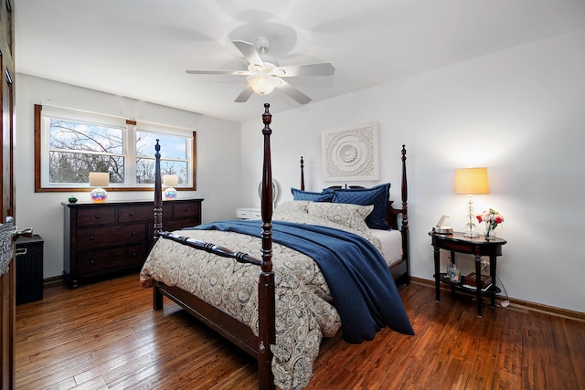 2800 Abbington Dr, New Lenox, IL 60451 - bedroom featuring hardwood / wood-style floors, baseboards, and ceiling fan
