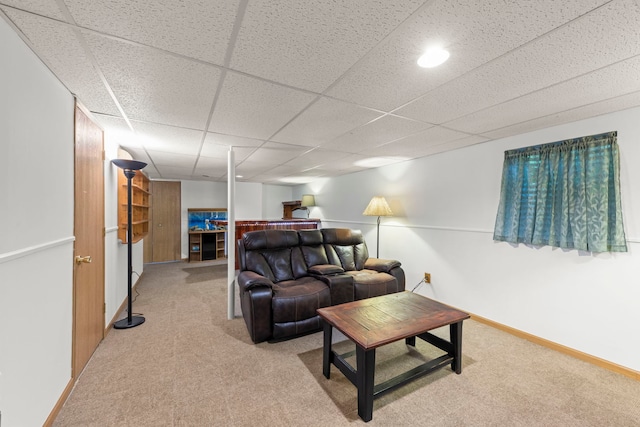 726 Hawthorne Ln, Genoa, IL 60135 - living room featuring carpet and a drop ceiling