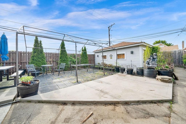 view of patio / terrace featuring a fenced backyard
