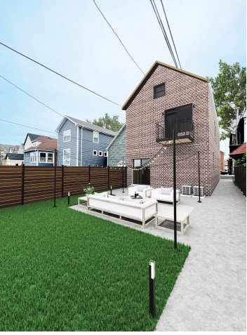3408 S Carpenter St, Chicago, IL 60608 - back of house featuring an outdoor hangout area, a yard, a fenced backyard, and a patio