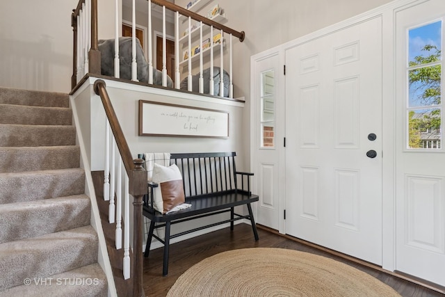 690 Queenswood Ln, Wheaton, IL 60189 - foyer with stairs and wood finished floors