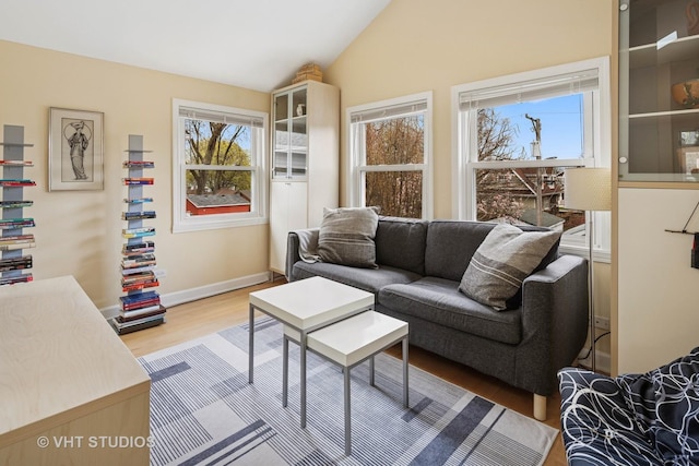 6927 N Oleander Ave, Chicago, IL 60631 - living room with wood finished floors, lofted ceiling, plenty of natural light, and baseboards
