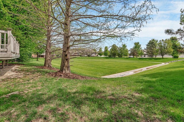 472 Linden Cir, Beecher, IL 60401 - view of green lawn with a deck