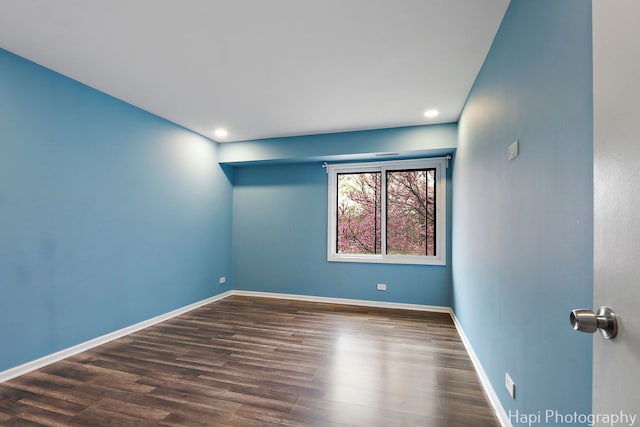 1132 E Randville Dr Unit 2E, Palatine, IL 60074 - empty room featuring baseboards, recessed lighting, and wood finished floors