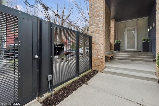property entrance with a gate