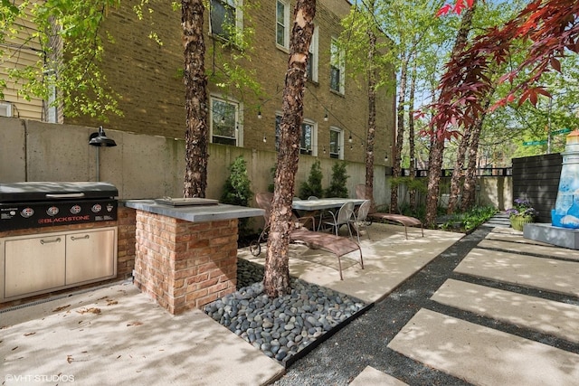 1804 N Leavitt St, Chicago, IL 60647 - view of patio featuring a fenced backyard, area for grilling, outdoor dining space, and a grill