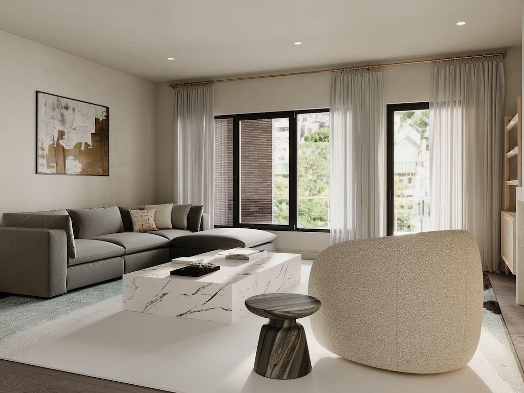 1227 W Jackson Blvd Unit 1, Chicago, IL 60607 - living room featuring recessed lighting