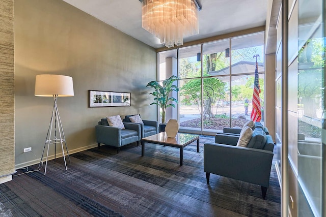 555 W Cornelia Ave Unit 1906, Chicago, IL 60657 - living room featuring a chandelier and carpet