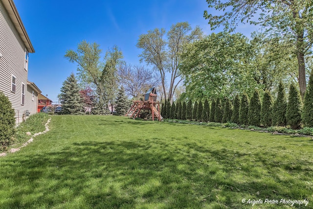 613 W Pheasant Ct, Round Lake Beach, IL 60073 - view of grassy yard with a playground