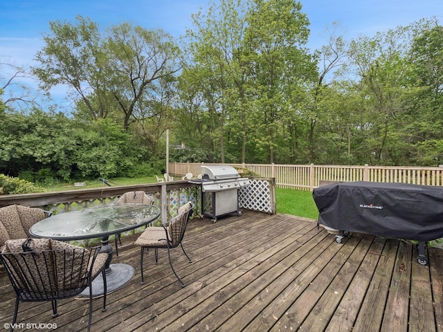 1345 Winaki Trl, Algonquin, IL 60102 - wooden deck with outdoor dining space and area for grilling