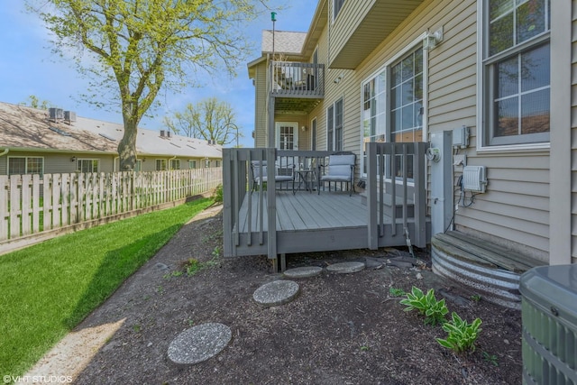 165 Mclaren Dr N, Sycamore, IL 60178 - wooden deck featuring fence and central air condition unit