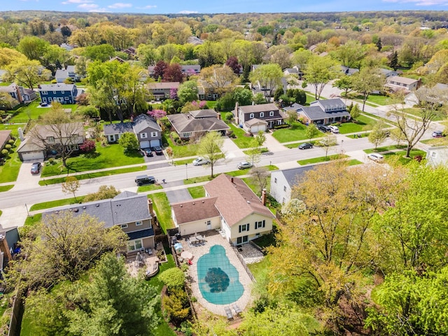 drone / aerial view with a residential view