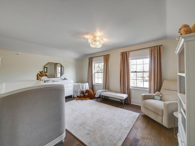 8 Wyndham Ct, Oak Brook, IL 60523 - bedroom with dark wood finished floors and vaulted ceiling