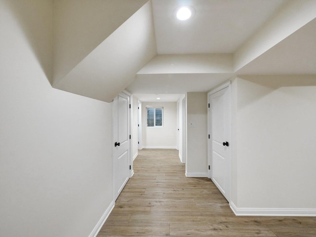 8 Wyndham Ct, Oak Brook, IL 60523 - hallway with light wood-style flooring, recessed lighting, and baseboards