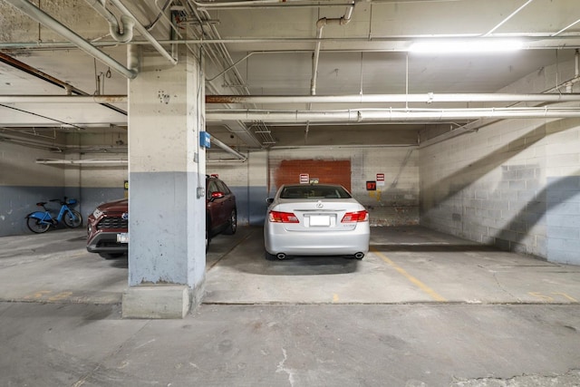 view of parking garage