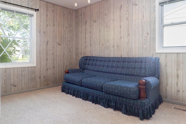 720 Suffolk Pl, Streamwood, IL 60107 - living area featuring wooden walls and carpet floors