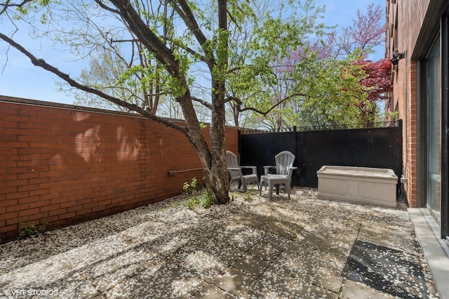 view of patio with a fenced backyard