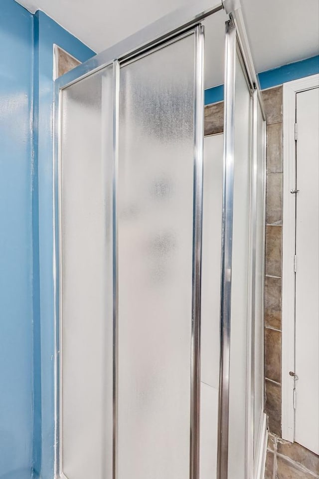 bathroom featuring a stall shower