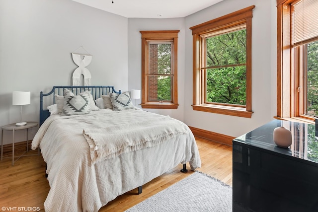2645 N Mozart St, Chicago, IL 60647 - bedroom featuring multiple windows, baseboards, and wood finished floors