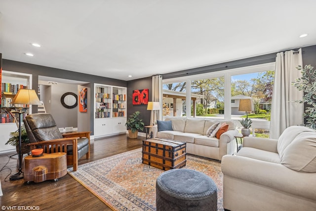 1232 Blackthorn Ln, Deerfield, IL 60015 - living area with dark wood-type flooring, recessed lighting, and baseboards