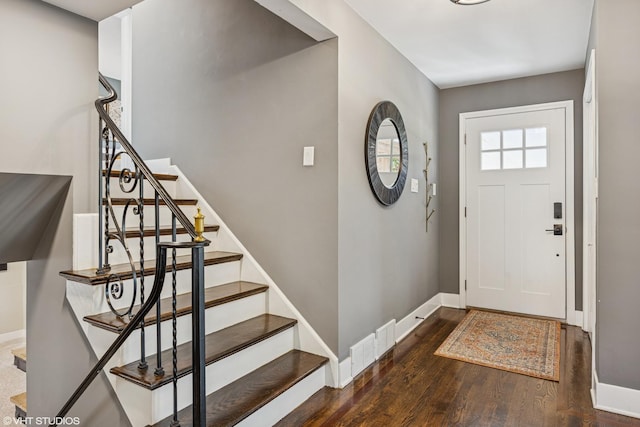 1232 Blackthorn Ln, Deerfield, IL 60015 - entryway with wood finished floors, baseboards, and stairs