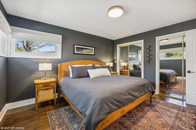 1232 Blackthorn Ln, Deerfield, IL 60015 - bedroom with multiple closets, wood finished floors, and baseboards