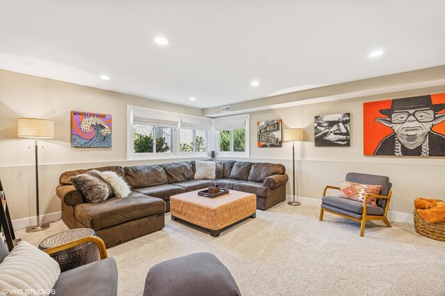 1232 Blackthorn Ln, Deerfield, IL 60015 - carpeted living room with recessed lighting and baseboards