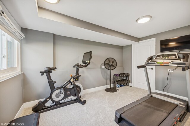 1232 Blackthorn Ln, Deerfield, IL 60015 - workout room featuring carpet and baseboards