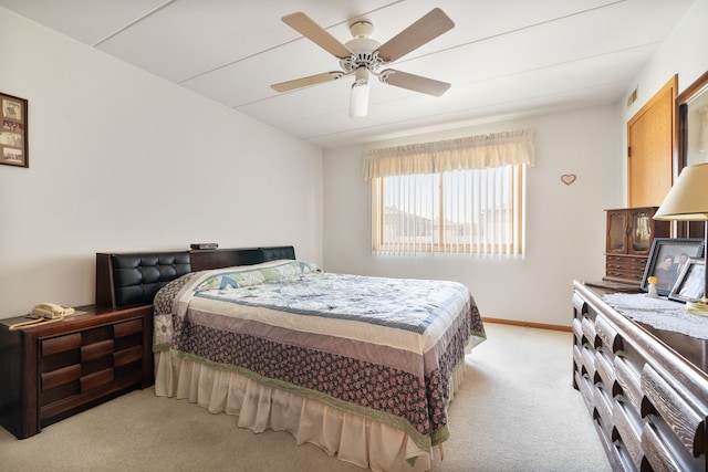 13935 Le Claire Ave Unit 306, Crestwood, IL 60418 - bedroom with light colored carpet, baseboards, and a ceiling fan