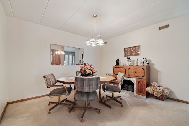 13935 Le Claire Ave Unit 306, Crestwood, IL 60418 - dining area featuring a chandelier, carpet flooring, and baseboards