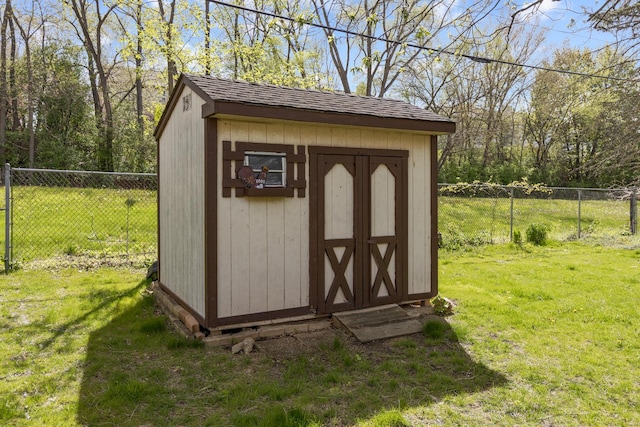 view of shed