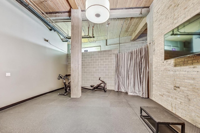 411 W Ontario St Unit 311, Chicago, IL 60654 - below grade area with brick wall and baseboards
