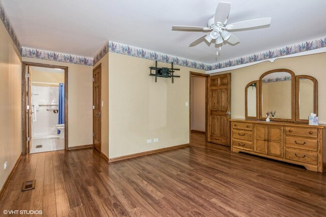 1270 Chattanooga Trl, Carol Stream, IL 60188 - unfurnished bedroom featuring baseboards, wood finished floors, and connected bathroom