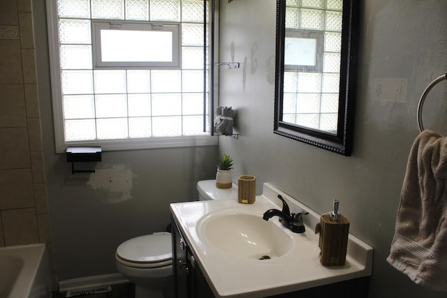 4627 Custer Ave, Lyons, IL 60534 - bathroom with toilet, a bath, vanity, and a shower
