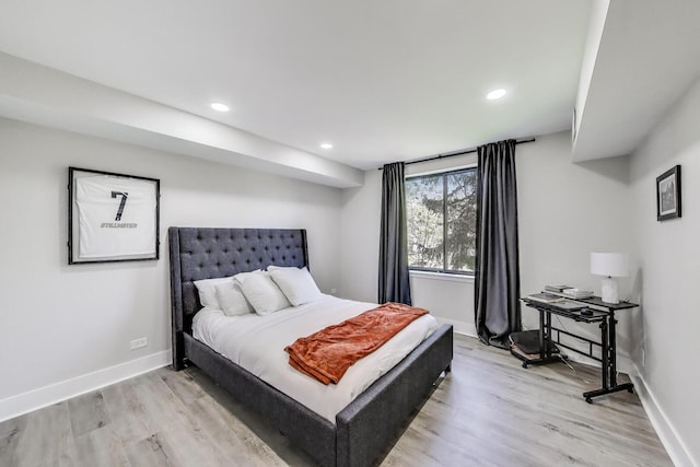 110 S Dunton Ave Unit 2C, Arlington Heights, IL 60005 - bedroom with baseboards, light wood-type flooring, and recessed lighting