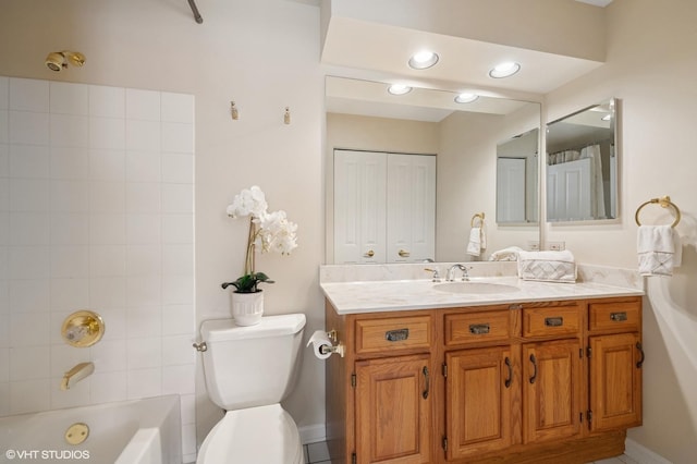 145 Princeton Ln, Glenview, IL 60026 - bathroom with toilet, vanity, and  shower combination