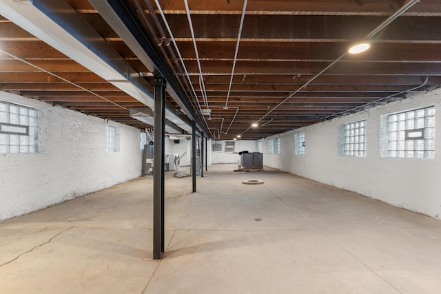 basement with water heater