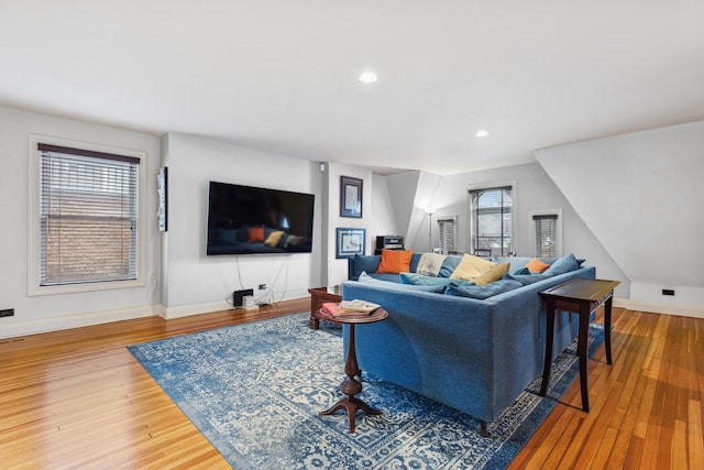 1348 W Wellington Ave Unit 3, Chicago, IL 60657 - living room with wood finished floors, baseboards, and recessed lighting