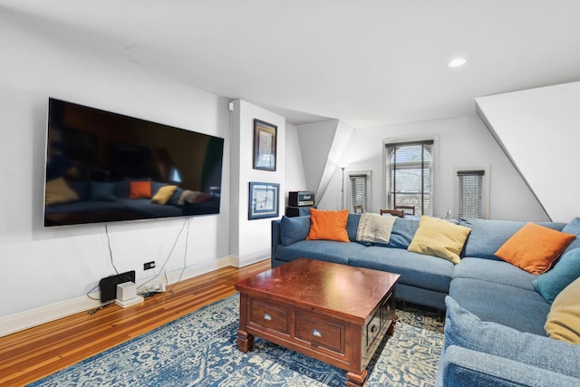 1348 W Wellington Ave Unit 3, Chicago, IL 60657 - living room with wood finished floors, baseboards, and recessed lighting
