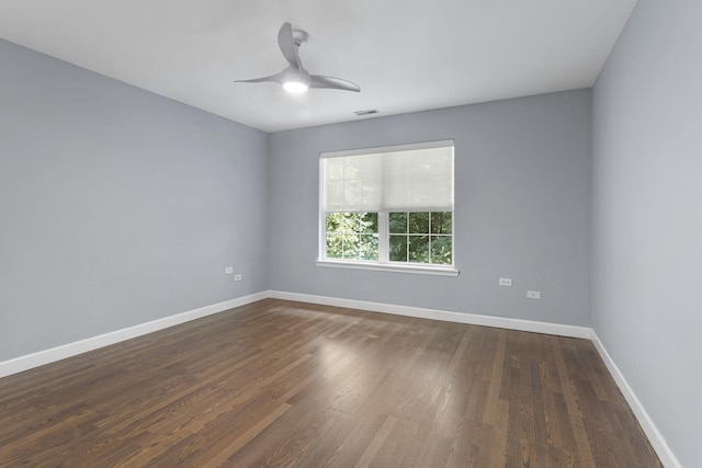440 Delaware Cir, Bolingbrook, IL 60440 - empty room featuring ceiling fan and dark wood-type flooring