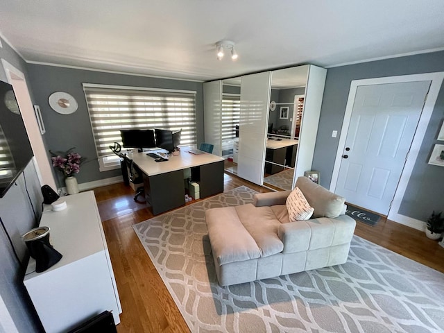 443 Indianwood Dr, Carol Stream, IL 60188 - office space with wood finished floors, baseboards, and crown molding