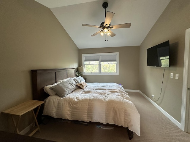14609 Morningside Rd, Orland Park, IL 60462 - carpeted bedroom featuring lofted ceiling, baseboards, and ceiling fan